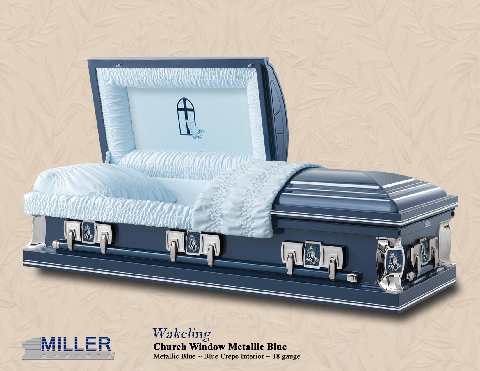 Wakeling Church Window Metallic Blue Pinstripe